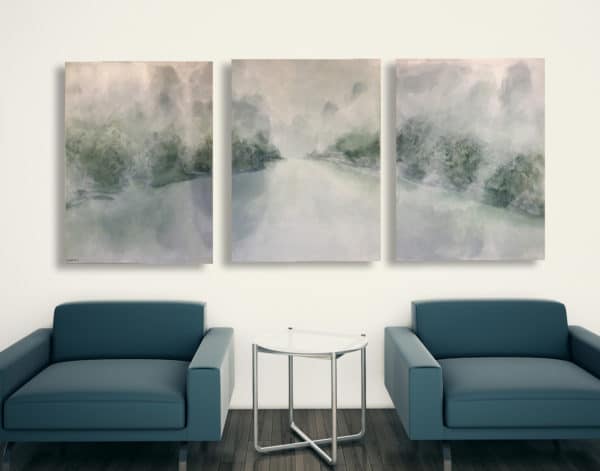 Li River Mist Triptych