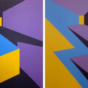 Abstract diptych - Beyond The Wall and Ramp, by Ian Axtell