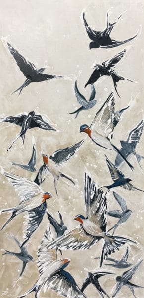 Nature painting - Swift as Swallows by Tina Ross
