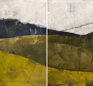 Landscape - Shades of the Season (diptych), by Dalene Meiring