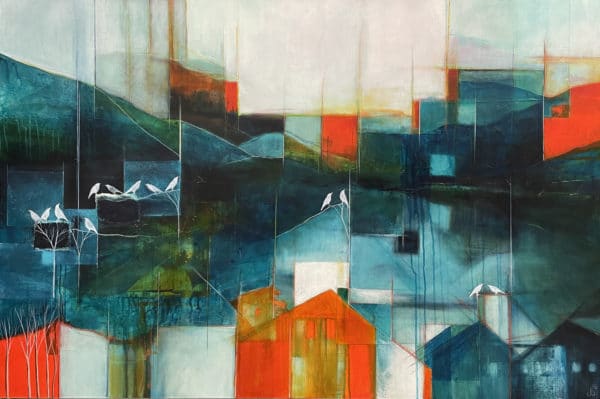 Contemporary landscape - Still Water by Julie Whyman