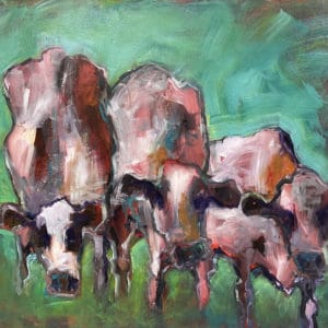 Cow painting - Close and Personal by Pauline Gough
