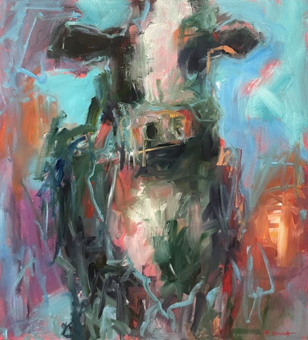 Cow painting - Messy Cow by Pauline Gough