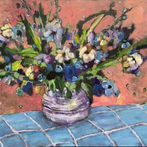 Flowers in a vase - Forget-Me-Nots by Pauline Gough