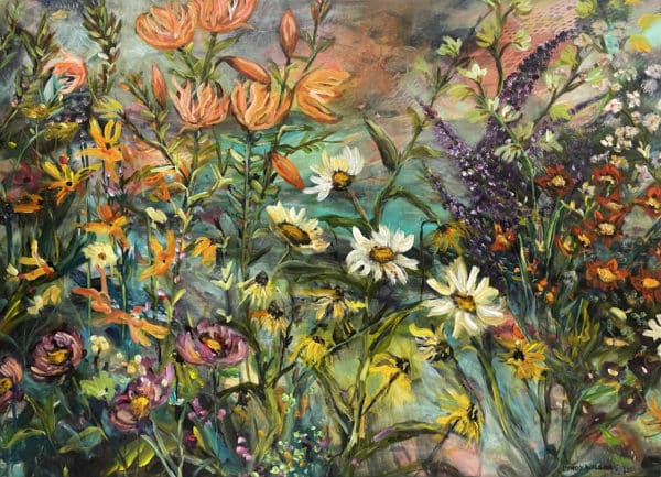 Floral painting - Summer Slumber by Lyndy Wilson