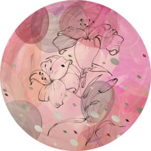 Abstract - Pink Champagne and Lilies by Annie Smits Sandano