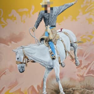 Surreal painting - Pixelated Cowboy by Geoff Noble