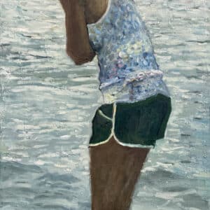 Beach painting - Wading Woman by Belinda Wilson