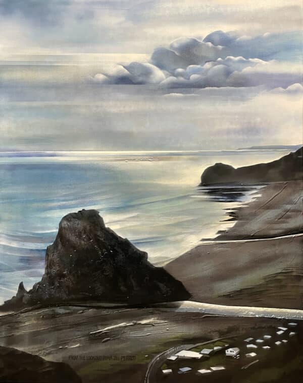 Contemporary landscape - From the Lookout (Piha) by Jill Perrott
