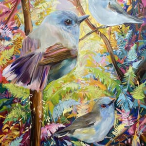 New Zealand native bird painting - Endemic by Libby Mitchell