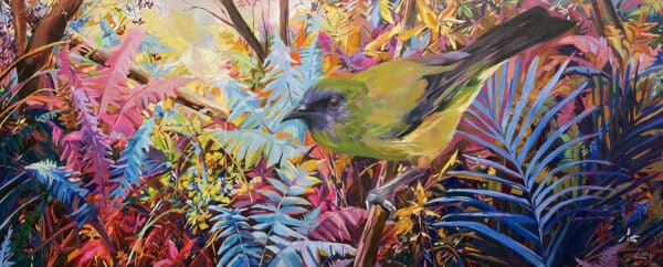 New Zealand native bird painting - Reviving by Libby Mitchell