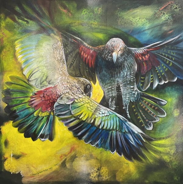 Native bird painting - Kea 2 by Ross Melles