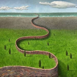 Surrealistic landscape painting - Flow to the Sea, by Justin Summerton