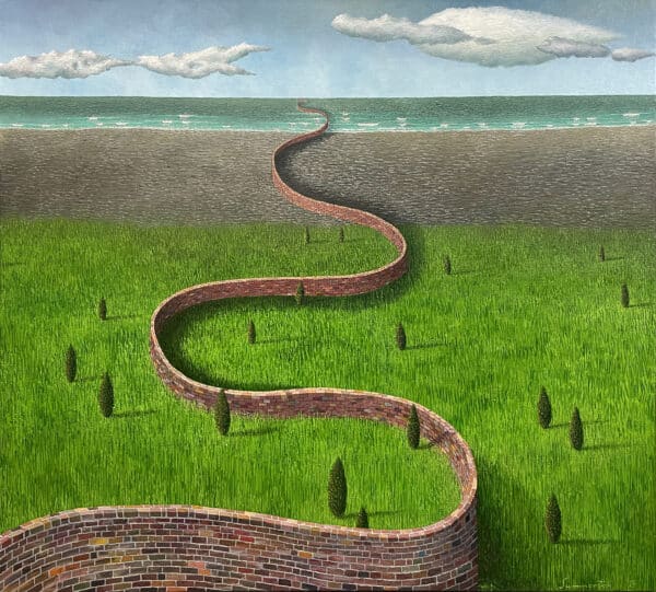 Surrealistic landscape painting - Flow to the Sea, by Justin Summerton