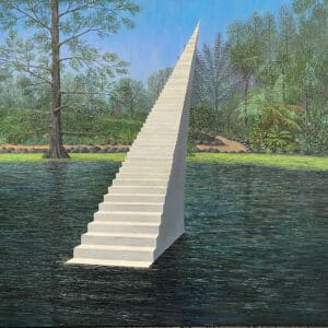 Surrealistic painting - Stairway, Hagley Park, by Justin Summerton