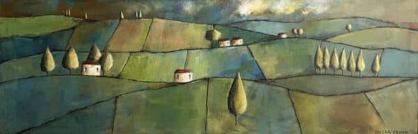 Contemporary landscape - The Village by Dalene Meiring