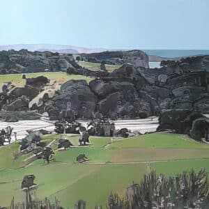 Contemporary landscape - A Wenderholm Day by Jane Puckey
