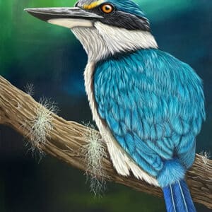 Realistic Kingfisher painting - Freedom by Claire Erica