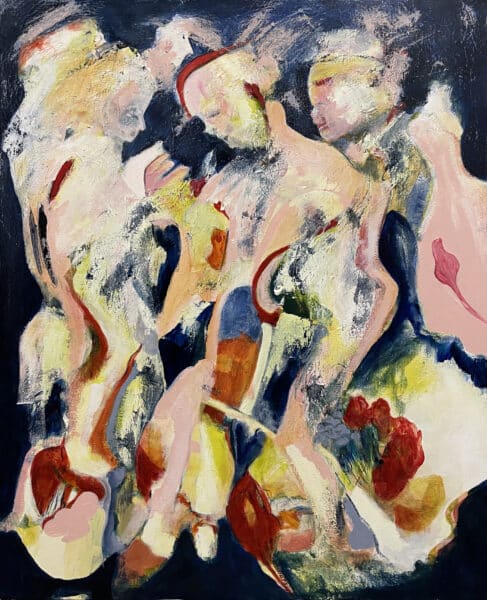 Abstract painting - Three Nymphs by Jude Nye