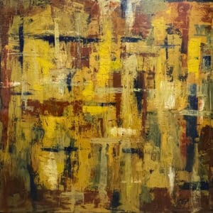 Large abstract painting - Yellowstone by Hazel Hunt